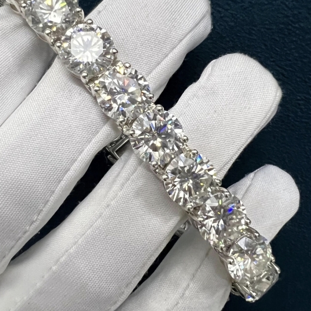 GRA Certified 68 CT VVS1 Moissanite Diamond Tennis Bracelet 18cm 7.09 Inch New